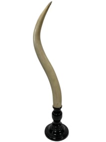 LARGE FAUX  WOOD TUSK SCULPTURE 28"
