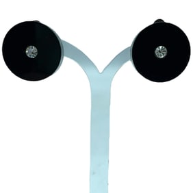 NEW! HOUSE OF FLORA BLACK ROUND EARRINGS