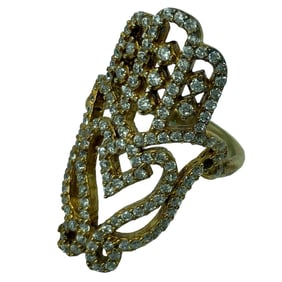 Y "EYES" JEWELLERY HAMSA HAND RING SZ 6