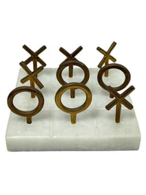 JOHNATHAN ADLER MARBLE TIC TAC TOE SET 7"
