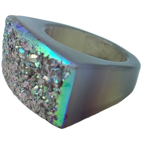 NEW! DARA ETTINGER DRUZY GEODE RING SZ 8.5