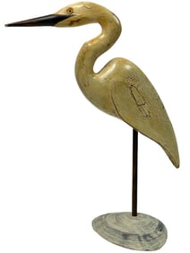 KEVIN J. KERRIGAN DRIFTWOOD CRANE SCULPTURE 16"