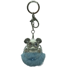 NEW! HOUSE OF FLORA BLUE POM KEYCHAIN MSRP $180