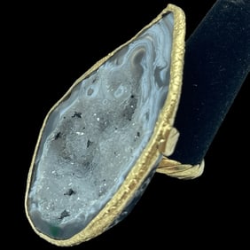 NEW! DARA ETTINGER DRUZY GEODE STATEMENT RING SZ 8