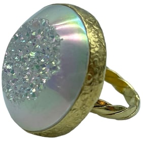 NEW! DARA ETTINGER DRUZY GEODE RING SZ 6.5