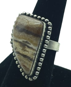 JASPER STERLING SILVER & CZ WOMEN'S RING SZ 8.5