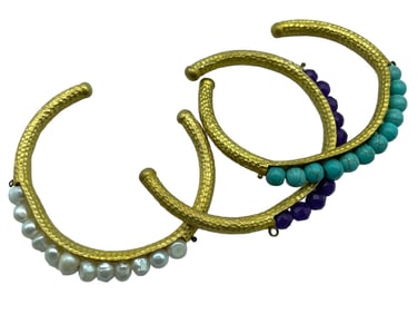 LOT OF 3 GOLD FASHION BRACELETS