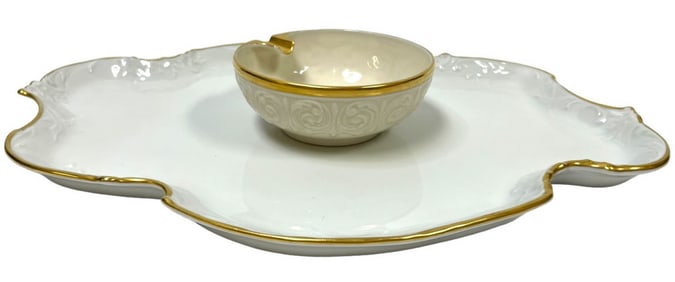 LIMOGES SERVING PLATTER & LENOX ASH TRAY