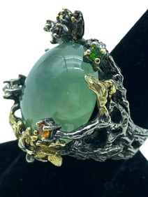 PREHNITE STERLING SILVER WOMAN'S RING SZ 8