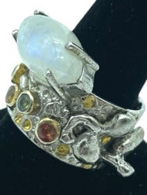 MOONSTONE STERLING SILVER WOMAN'S RING SZ 9