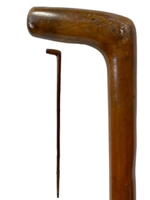 VINTAGE HARDWOOD WALKING STICK CANE 37"