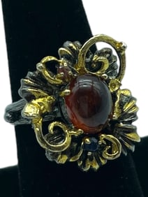 AMBER STERLING SILVER WOMEN'S RING SZ 7.5