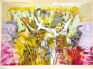 GUY MACCOY ABSTRACT LITHOGRAPH PRINT 36"