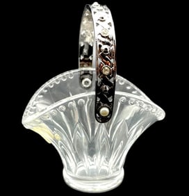 CRYSTAL SMALL BASKET WITH HANDLE 3"