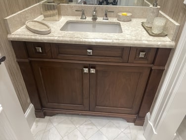 CLASSIC WOOD BATHROOM VANITY W/ RAISED PANELS