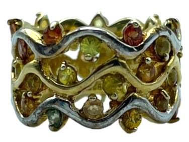 CITRINE STERLING SILVER WOMEN'S RING SZ 8