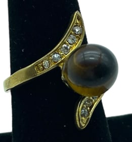 TIGER EYE STERLING SILVER WOMEN'S RING SZ 8