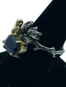 AMETHYST STERLING SILVER WOMEN'S RING SZ 8