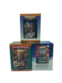 HOLIDAY BEER MUG LOT OF 3 BUDWISER HOLIDAY STEIN