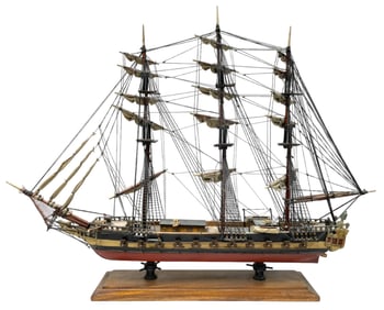 MODEL PIRATE SHIP WOOD 33"L