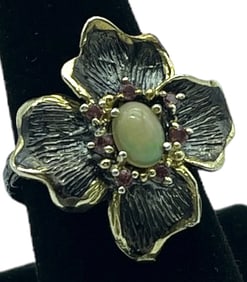 OPAL STERLING SILVER WOMEN'S RINK SZ 8