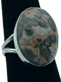 LEOPARD JASPER STERLING SILVER WOMAN'S RING SZ 7