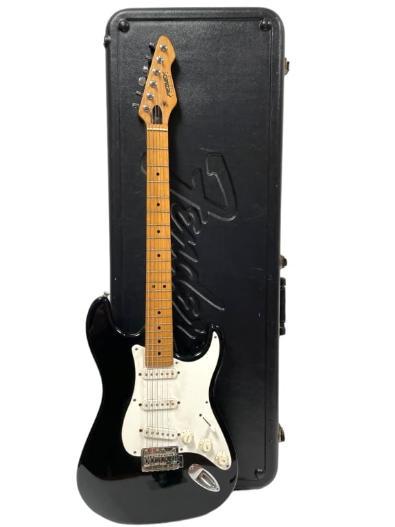 PEAVEY PREDATOR ELECTRIC GUITAR W CASE: PEAVEY PREDATOR ELECTRIC GUITARWITH FENDER CASE-GOOD PRE OWNED CONDITION, MINOR WEAR-DP4924 Bidders may pick up their items from the auction-house or have their items shipped.Appointments are required