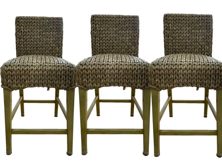 3 WILLIAMS SONOMA SEAGRASS COUNTER STOOLS 27" (1 of 5)
