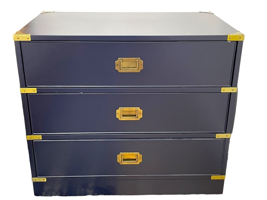 WILLIAMS SONOMA CAMPAIGN NIGHT STAND END TABLE 25" (1 of 7)