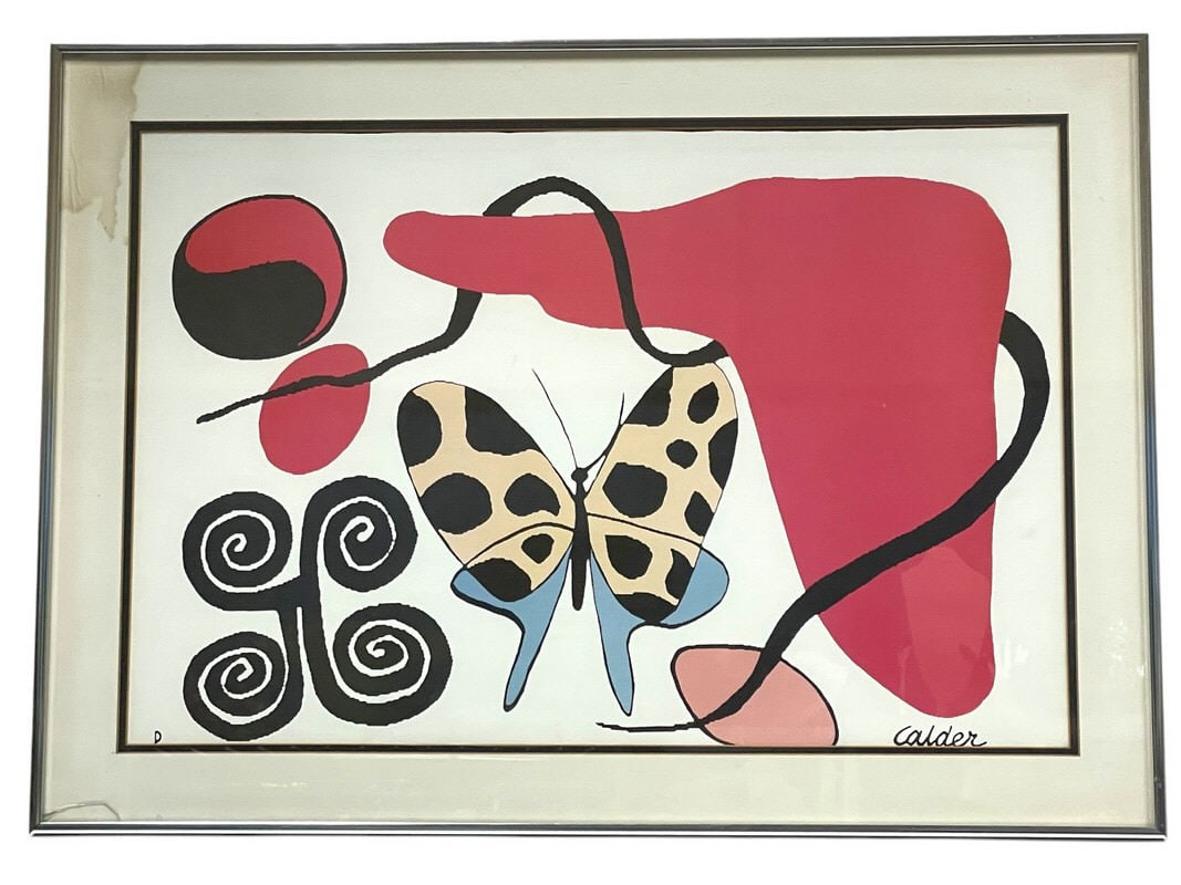 ALEXANDER CALDER BUTTERFLY LITHOGRAPH PRINT 32" (1 of 7)