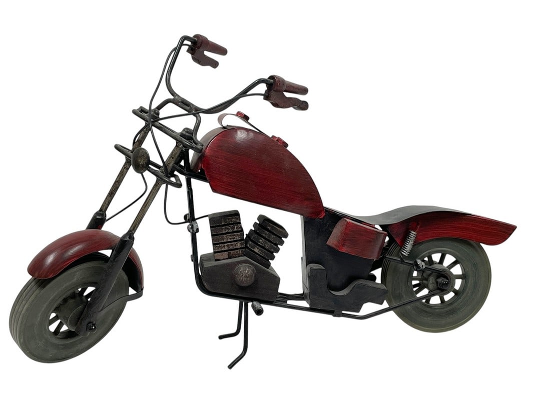 CHOPPER MOTORCYCLE METAL MODEL SCULPTURE 14" (1 of 5)