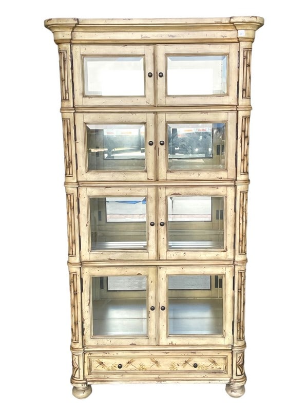 BROYHILL CONTINENTS BAMBOO STYLE TALL CABINET 76.5 (1 of 3)