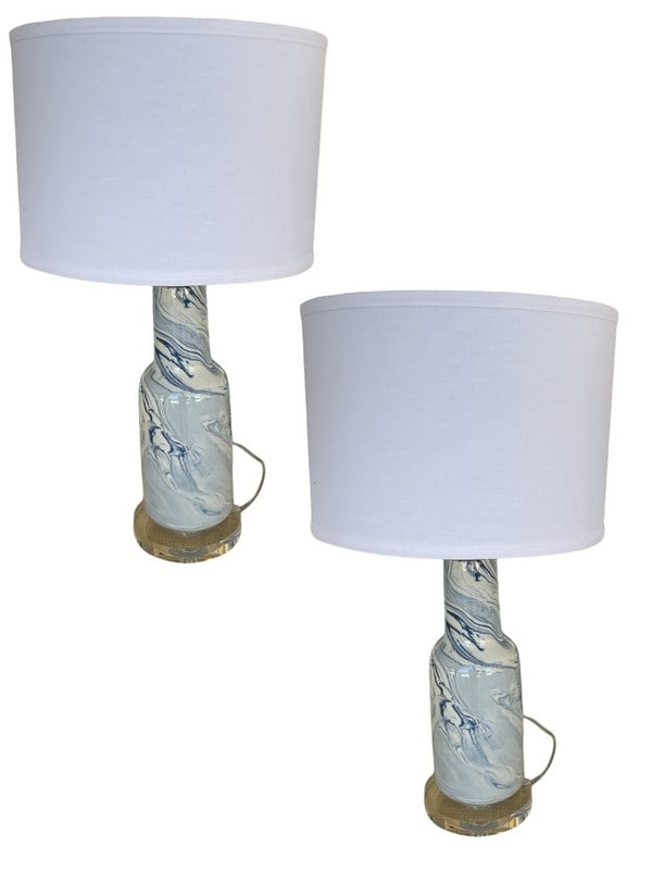 PAIR OF COASTAL MODERN TABLE LAMPS 21" (1 of 5)