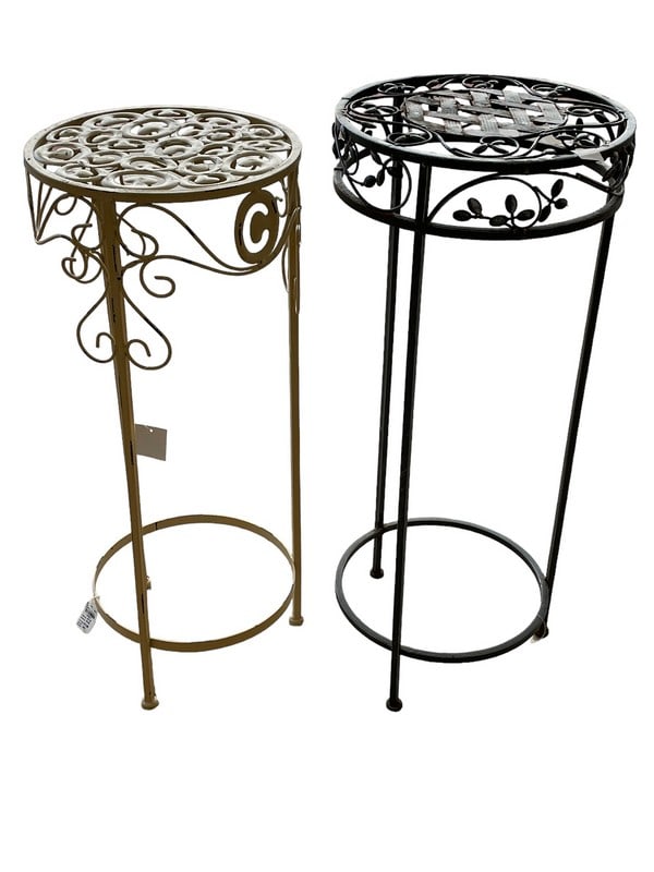 PAIR OF METAL PLANT STANDS 3O" (1 of 5)