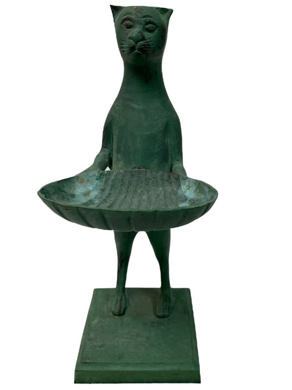 GIACOMETTI STYLE BRONZE BUTLER CARD HOLDER 11" (1 of 7)