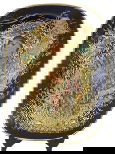 LIMITED EDITION EDNA HIBEL "TARO-KUN" PLATE 24K: This is a limited edition Edna Hibel "Taro-kun" plate from the "Arte Ovale" series, Section III, adorned with 24k gold, one of only 2000 pieces. Crafted in fine Bavarian hard-paste porcelain, this col