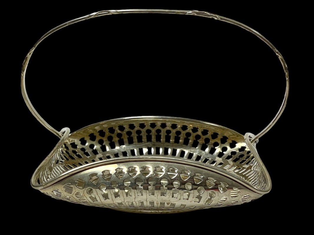 STERLING SILVER FOLDED EDGE PIERCED BASKET 214G (1 of 6)