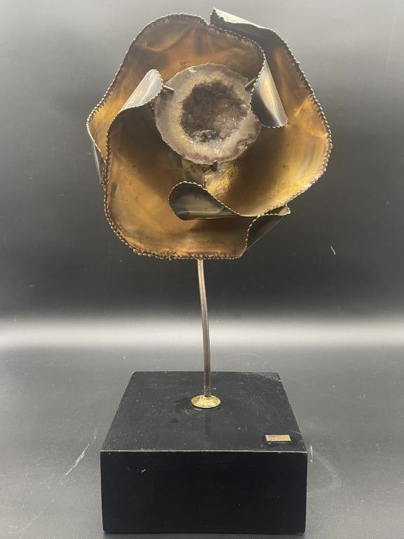 BIJAN BRUTALIST METAL FLORAL SCULPTURE (1 of 7)