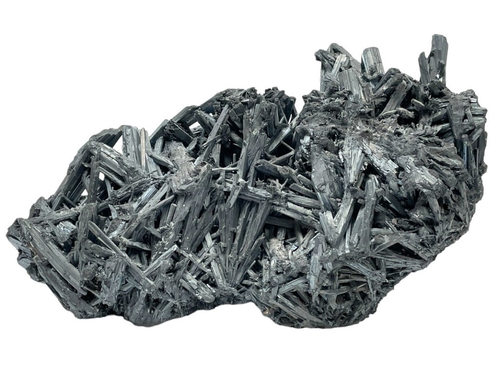 LARGE STIBNITE CRYSTAL CLUSTER 14.5" (1 of 6)