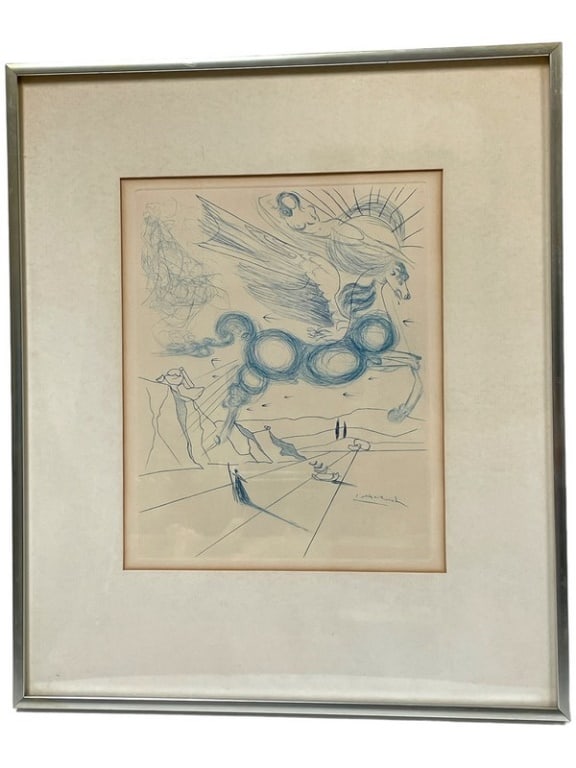 SALVADOR DALI PEGASUS IN FLIGHT LITHO PRINT 18" (1 of 4)