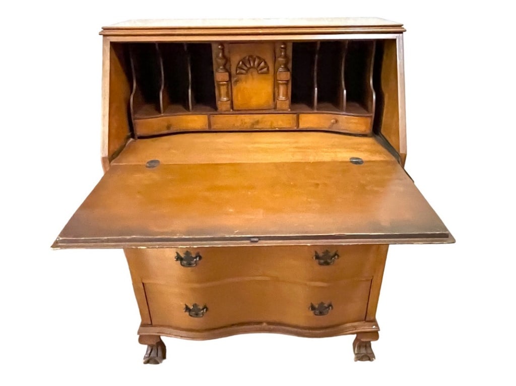 ANTIQUE CHIPPENDALE STYLE SECRETARY WRITING DESK (1 of 12)