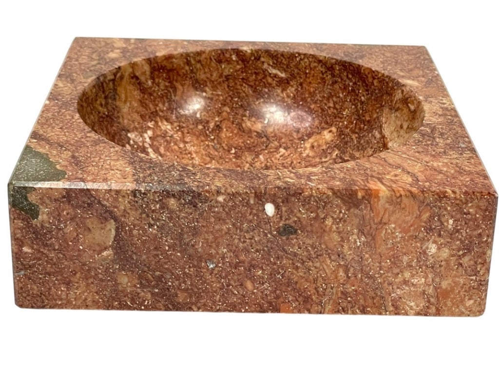 MODERN BROWN STONE ASHTRAY / TRINKET DISH 6": MODERN BROWN STONE ASHTRAY / TRINKET DISH -6" APPROX -VERY GOOD PRE OWNED CONDITION -DP42624