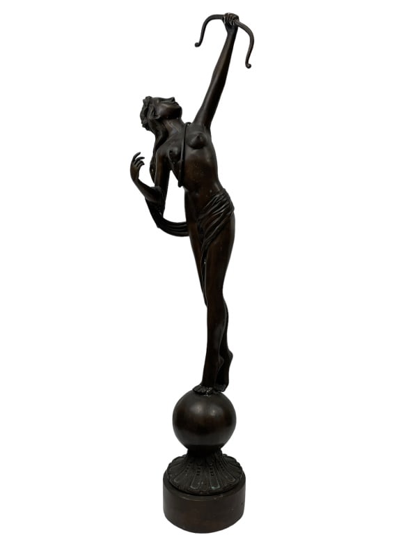 ART NOUVEAU ROMAN GODDESS BRONZE FOUNTAIN TOP 46" (1 of 10)