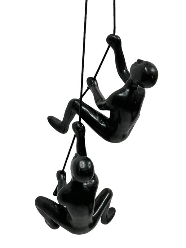 MODERN CLIMBING MAN WALL HANGING ART SCULPTURE (1 of 6)