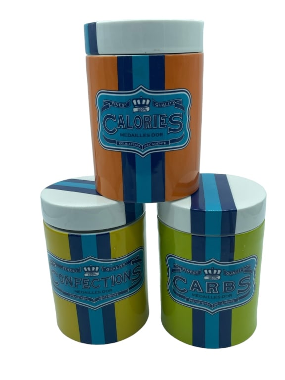 NEW SET OF 3 JONATHAN ADLER CANNISTER JARS (1 of 3)