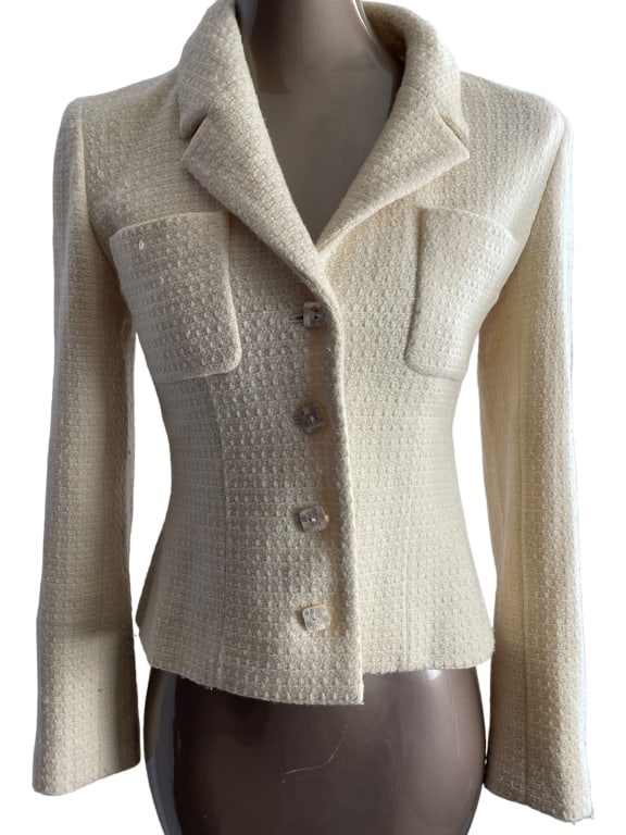 CHANEL CASHMERE AND SILK FITTED JACKET SZ 36 (1 of 5)