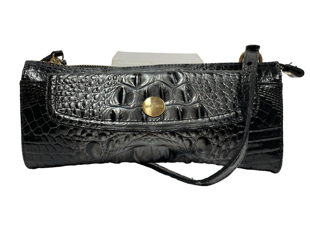 BRAHMIN CROCODILE EMBOSSED LEATHER  CLUTCH PURSE (1 of 7)