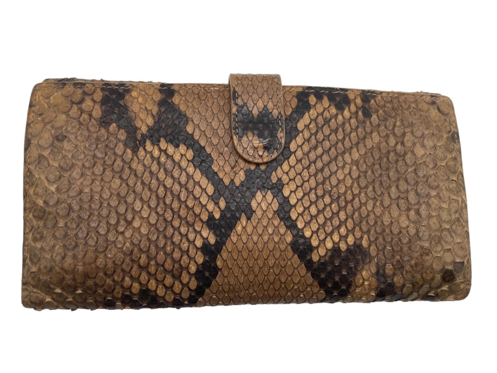 BOTTEGA VENETA SNAKESKIN KISS LOCK WALLET (1 of 7)