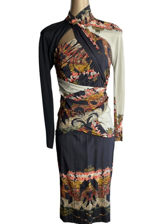 ETRO SILK MID-LENGTH DRESS SIZE 38: ETRO SILK MID-LENGTH DRESS SIZE 38 -VERY GOOD PREOWNED CONDITION