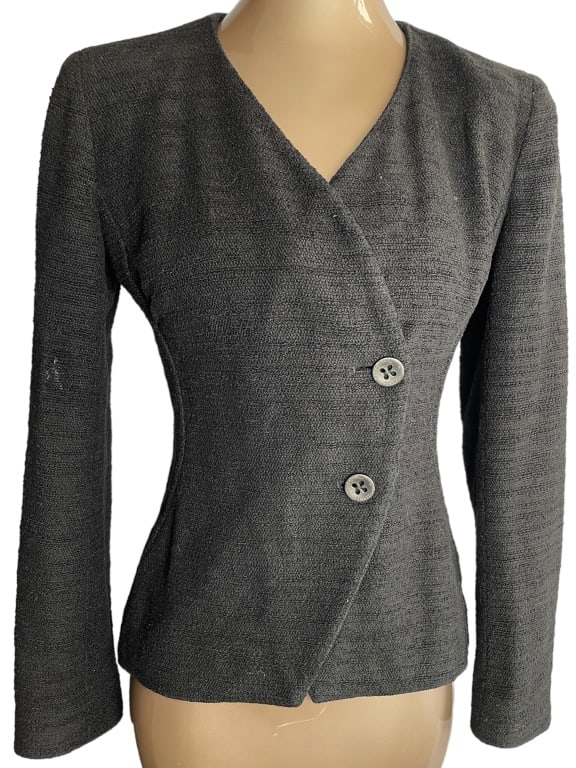 CLASSIC CHANEL SIDE BUTTONED COTTON JACKET SZ 36 (1 of 4)